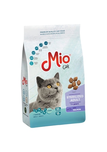 Mio Somonlu Kısırlaştırılmış Yetişkin Kedi Maması 1 KG