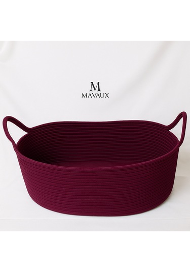 Hasır Jüt Dekoratif Sepet 20x30x50 Cm, Oyuncak, Çamaşır, Banyo, Mutfak Ve Düzenleyici Saklama Sepeti Mürdüm