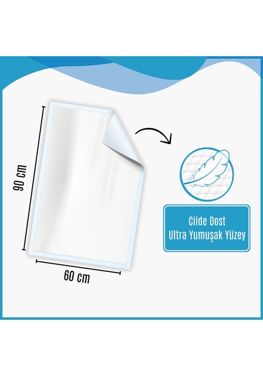 Paddlers 2x30 60 Adet Hasta Bakım Yatak Koruyucu Örtü (60X90 Boyutunda)