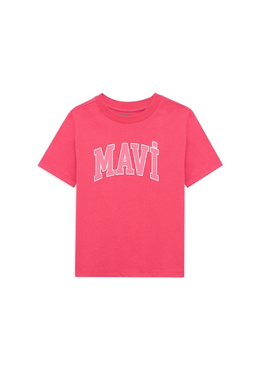 Mavi - Mavi Logo Baskılı Pembe Tişört 7610109-71088 Pembe