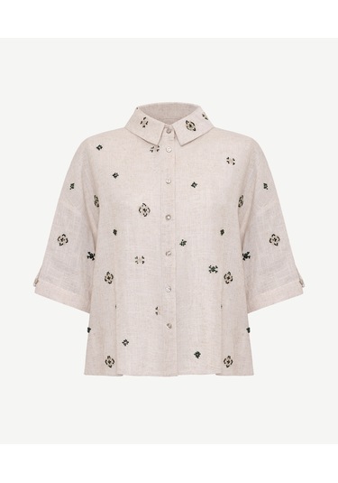 Yargıcı Regular Gömlek Yaka Kısa Kol Gömlek 25kkgm6004x 368 Ekru