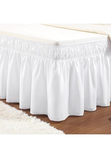 Novahub Bej 4 Boyut 14 İnç Damla Elastik Fırfır Yatak Etekleri 80x60inch 200x150cm Bej