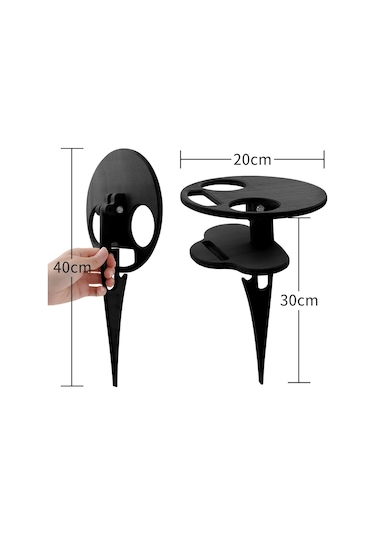 Açık Taşınabilir Katlanır Şarap Masası Açık Plaj Masası, Renk: Çift Katmanlı Siyah, Size:double Layer Black Diğer Çok Renkli