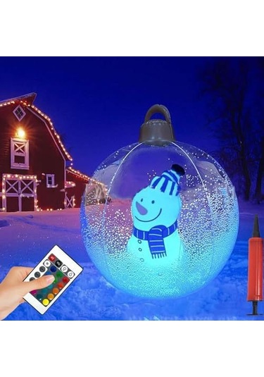 Suofeng Noel Karakterli Hava Dolu Dekoratif Top - Bahçe Çim Alani Bayram Dekoru