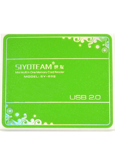 Ekılıf - Kart Okuyucu Siyoteam 5 İn 1 Kart Okuyucu - Yeşil - T11630 Yeşil