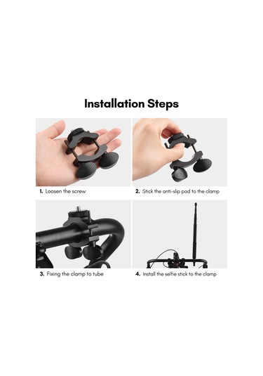 Geeksen Alüminyum Bisiklet Kamera Tutucu 17-40mm Boru , 28-115cm Uzunluk Ayarı, 500g Yük Kapasitesi, Insta360 One X/one/evo Uyumlu