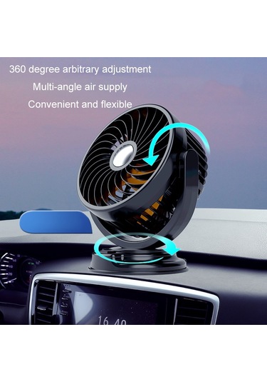 F611 Döndürülebilir Çok Açılı Hava Beslemeli Araba Sessiz Fanı 12v Çakmak