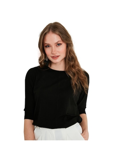 Lela Bisiklet Yaka Truvakar Kol Bayan Bluz 5861416Y Siyah