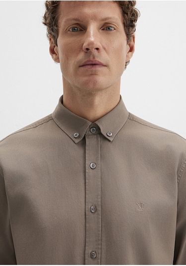 Mavi - Kahverengi Gömlek 0211192-83866 Kahverengi