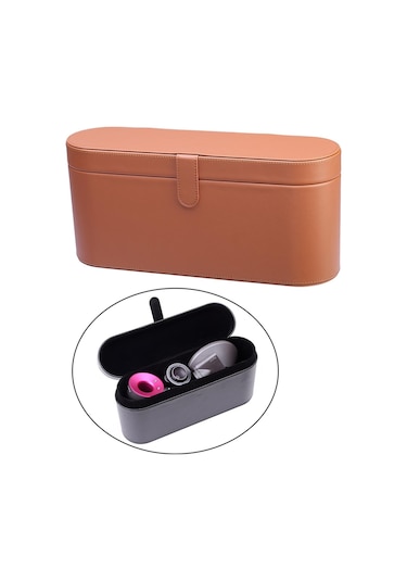 Suntek Magideal Pu Deri Saç Kurutma Makinesi Saklama Kutusu Kahverengi