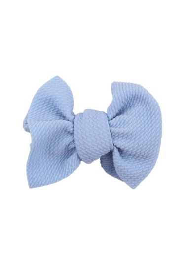 Bow - Fiyonklu Elastik Saç Klips Toka Her Yasa Uygun - Saç Aksesuarları Mavi Gökyüzü Mavisi