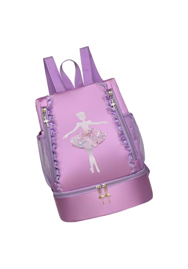 Suntek Bale Çantası Spor Yüzme Seyahat Jimnastik Için Sevimli Dantel Dekor Menekşe