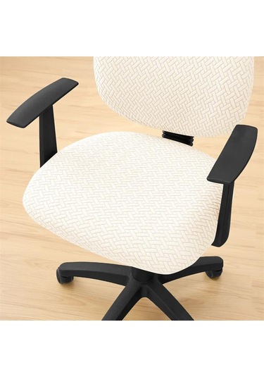 1 Set Ofis Koltuğu Kılıfları Elastikoyun Koltuğu Kılıfları Kaldırılabilir Çıkarılabilir Bilgisayar Koltuğu Kılıfı Döner Koyu Gri