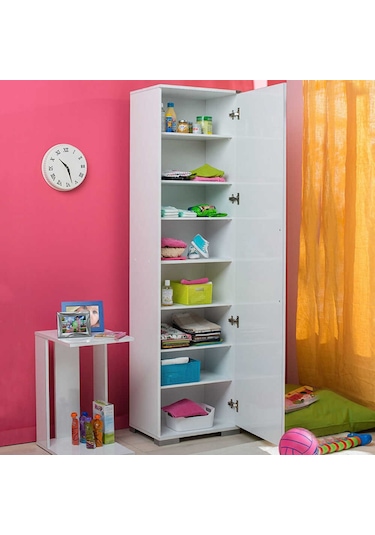 Diamond Kapaklı Dolap 8 Bölmeli - Lake Beyaz