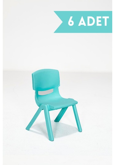 Junior 6 Adet Kreş Anaokulu Çocuk Sandalyesi Sert Plastik Turkuaz