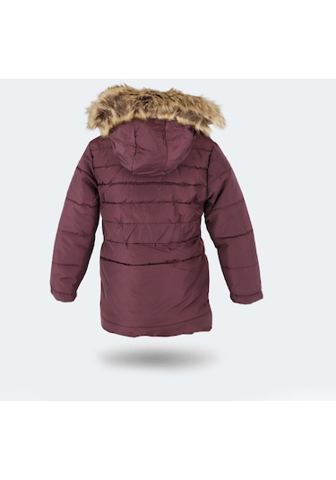 Slazenger CANDY NEW Çocuk Kapüşonlu Mor Mont & Kaban