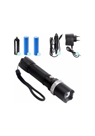 Profesyonel Şarjlı El Feneri Uzun Menzilli Şarjlı Zoomlu Süper Gü Çok Renkli