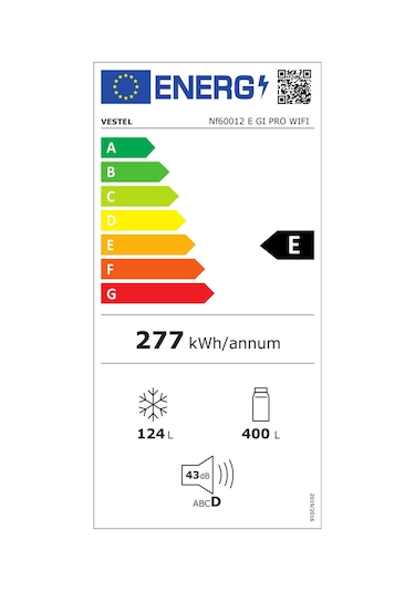 Vestel NF60012 E GI Pro WIFI 523 LT No-Frost Çift Kapılı Buzdolabı