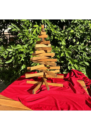 Leftover Ahşap Yılbaşı Ağacı - 54cm Kahverengi