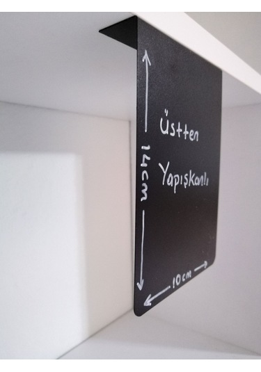 10 Ad Pvc Karatahta Siyah Etiket Pano 14x10 Cm Yapışkanlı İsimlik