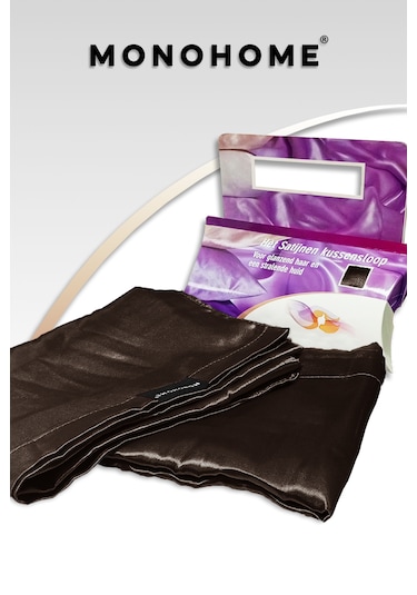 Güzellik Yastığı %100 Ipek Saten 2 Adet Luxury Yastık Kılıfı Kahv