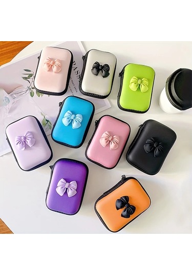 Awesomestore 1 Adet Yaratıcı Kelebek Şeklinde Mor Usb Sd Kart Taşıma Çantası