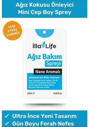 İlla Life Nane Aromalı Ağız Bakım Spreyi 20 ML