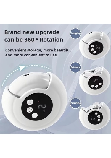 Willowhaven Usb Şarj Edilebilir Yükseltilmiş Güç Sürümü Beyaz Elektrikli Tırnak Makası Ve Dosya 3 Hız Ayarlı Ev Kullanımı İçin Tırnak Bakım Seti