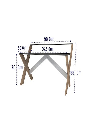 X Ayaklı Ders Çalışma Masası50x90 Cm Antrasit & Çam Antrasit - Ceviz
