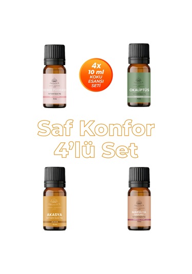Saf Konfor 4'lü Set Oda Kokusu Esansı - Hijyen & Huzur 4x10ml Exotic