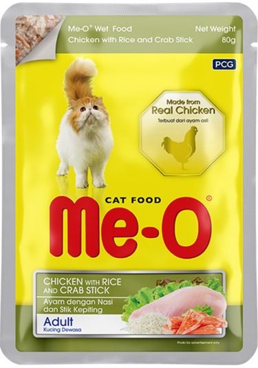 Me-o Pouch Tavuklu Yengeçli Ve Pirinçli Yetişkin Kedi Konservesi 80 Gr