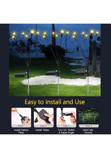 Yaozixia Adet Güneş Enerjili Yol Işıkları Otomatik Açma/kapama Dış Mekan Bahçe Işığı Bahçe Veranda Yürüyüş Yolu İçin Peyzaj Aydınlatması Çok Renkli