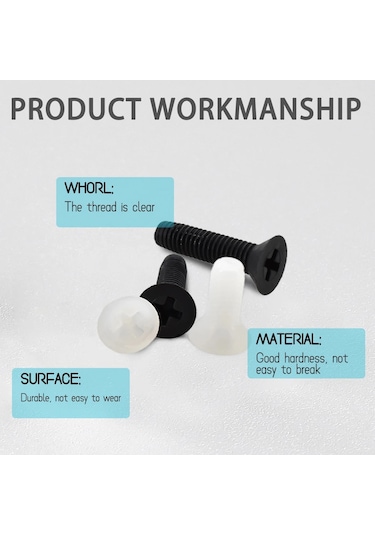 Phillips Çapraz Naylon Düz Kafa Makine Vidası Metrik Dişli Plastik Havşa White M4x25 50pcs M2.5 x 12 MM