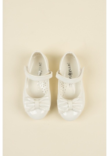Gimer - Fiyonklu Beyaz Kız Çocuk Ayakkabı - Eyl1502G Beyaz