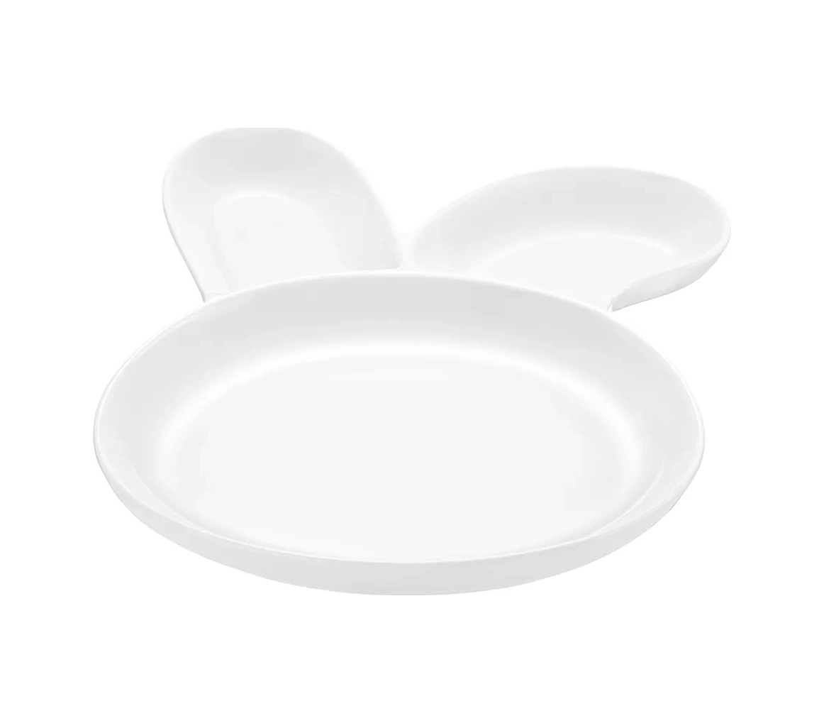 Elan Gallery 3 Bölmeli Tavşan Desenli Servis Tabağı 397381135 Beyaz