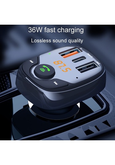 36w Araba Bluetooth Mp3 Çalar Fm Verici Çok Fonksiyonlu Araç Şarj Cihazı, Model: S-15pd