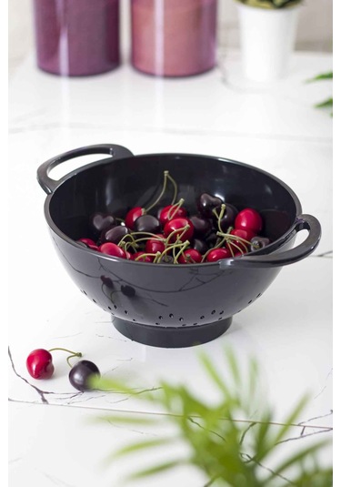 Akrilik Siyah Makarna Süzgeçi & Sebze Meyve Süzgeçi Çok Renkli