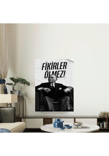 Fikirler Ölmez Kanvas Tablo Canvas Duvar Dekarasyon Duvar Süsü Ölçü Seçmeyi Unutmayınız :