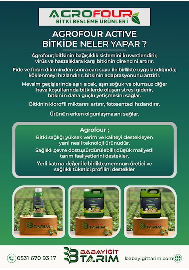 Agrofour Active Sıvı Bitki Gübresi 1 Lt