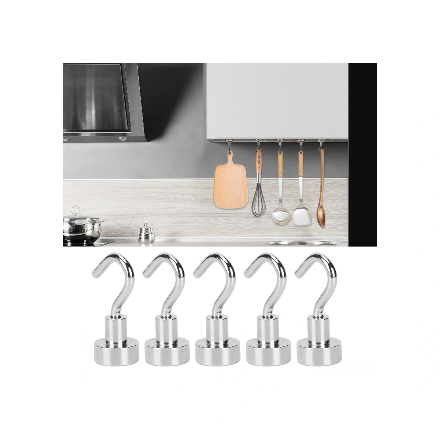 Yunboo 5 Adet E12 Tipi N35 Manyetik Duvar Kanca - Ev Ve Ofis İçin 3.5kg Yük Taşıma Kapasitesi, Dayanıklı Ve Korozyon Direnci