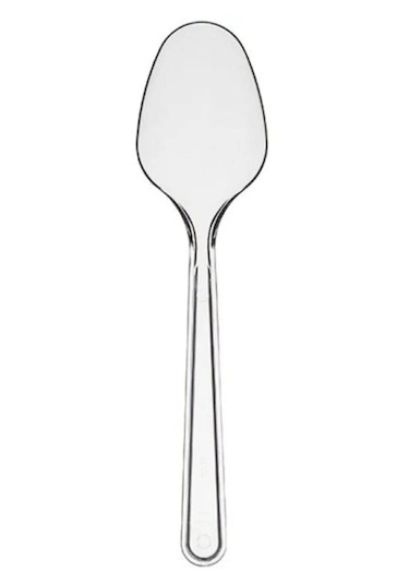 Poppy Plastik Lüx Şeffaf Kaşık - 18 Cm. - 3.2 Gr. -  50 Adet - Paket Şeffaf