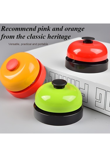 1 Adet Renkli Metal El Zili Pembe