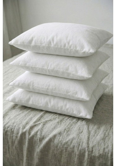 4 Adet 800 Gr Silikon Yastık Yıkanabilir & Nefes Alan 50x70 Cm Beyaz