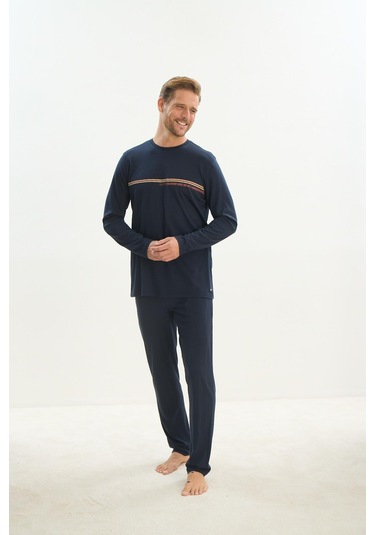 Erkek Uzun Kol Lacivert Pijama Takım C6t3n5o9 001