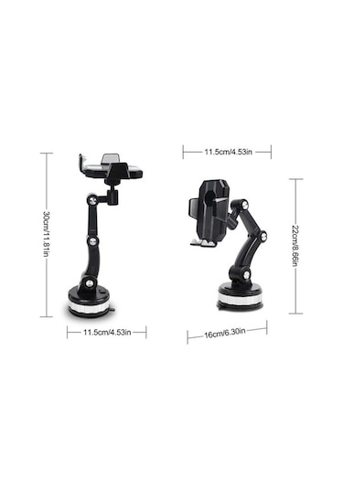 Dancemonkey Cbtx X-0566 Araba Koltuk Ön Cam Adaptörlü Fiyatlı Tutucu Vantuz Braketi Siyah