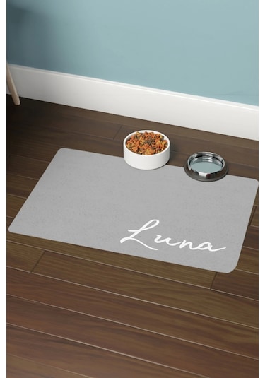 Matgo Pati Hayvana İsme Özel Fotoğraflı Beslenme Matı Kaymaz Sıvı Geçirmez Kedi Köpek Mama Paspası 5