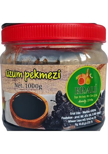 Erali Gıda Üzüm Pekmezi Doğal 1 KG
