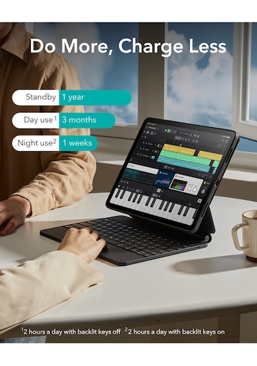 iPad Uyumlu  Pro 13" 2024, M4 Rebound Manyetik 360 Klavyeli Kılıf Klavyeli Kılıf