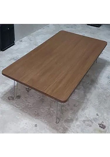 Katlanır Kare Yer Sofrası Hamur Açma Sunum Masası Ceviz