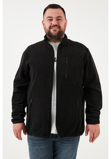 Buratti Regular Fit Dik Yaka Fermuarlı Büyük Beden Polar Erkek Hırka 5906028B Siyah Buratti Regular Fit Dik Yaka Fermuarlı Büyük Beden Polar Erkek Hırka 5906028B Siyah